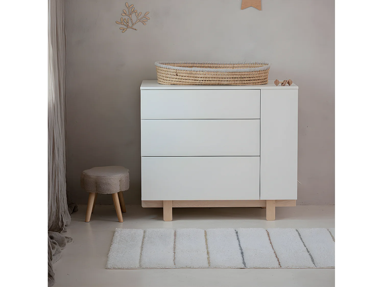 Commode 3 tiroirs Romy - Blanc