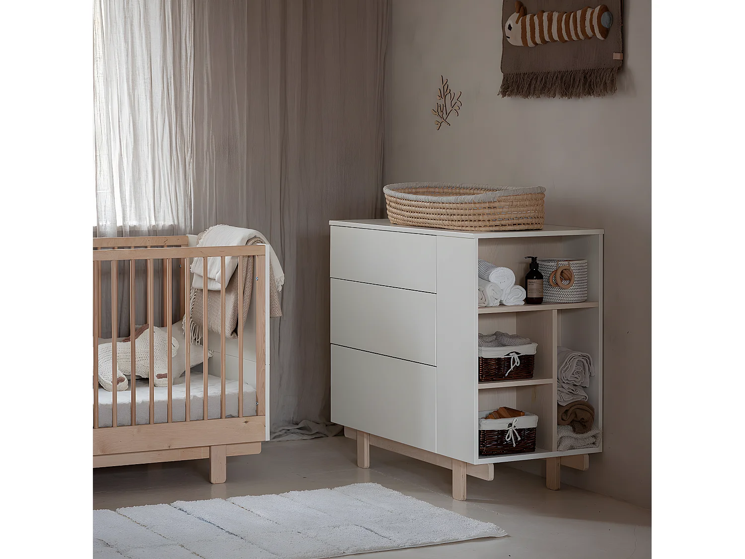 Commode 3 tiroirs Romy - Blanc