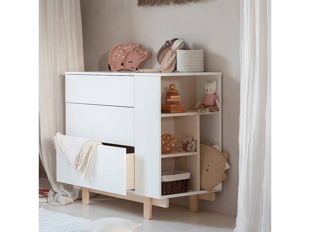 Commode 3 tiroirs Romy - Blanc