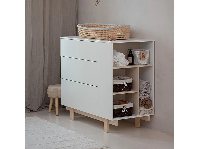 Commode 3 tiroirs Romy - Blanc
