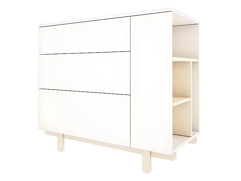 Commode 3 tiroirs Romy - Blanc