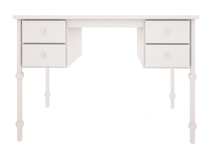 Bureau 4 tiroirs Babushka Blanc