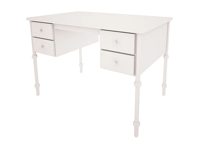 Bureau 4 tiroirs Babushka Blanc