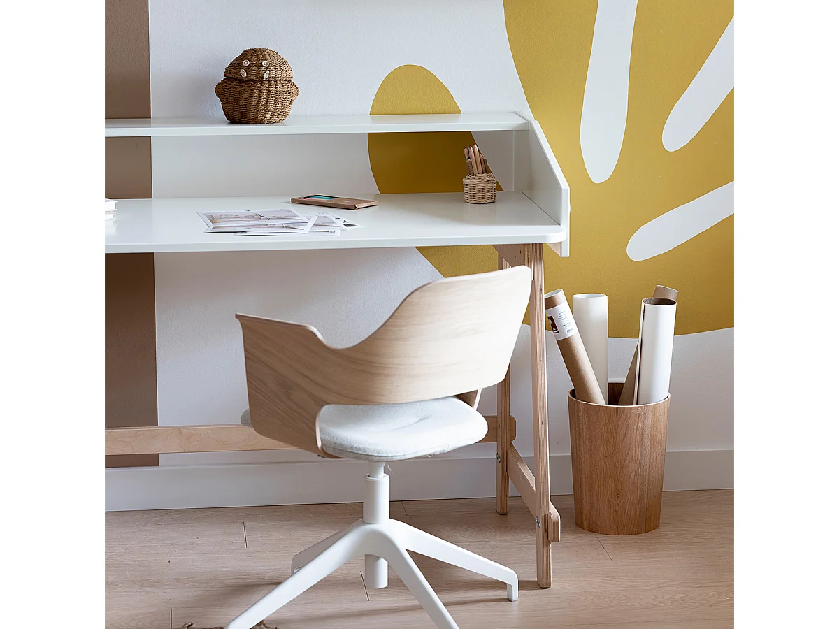 Bureau 2 tiroirs Romy - Blanc