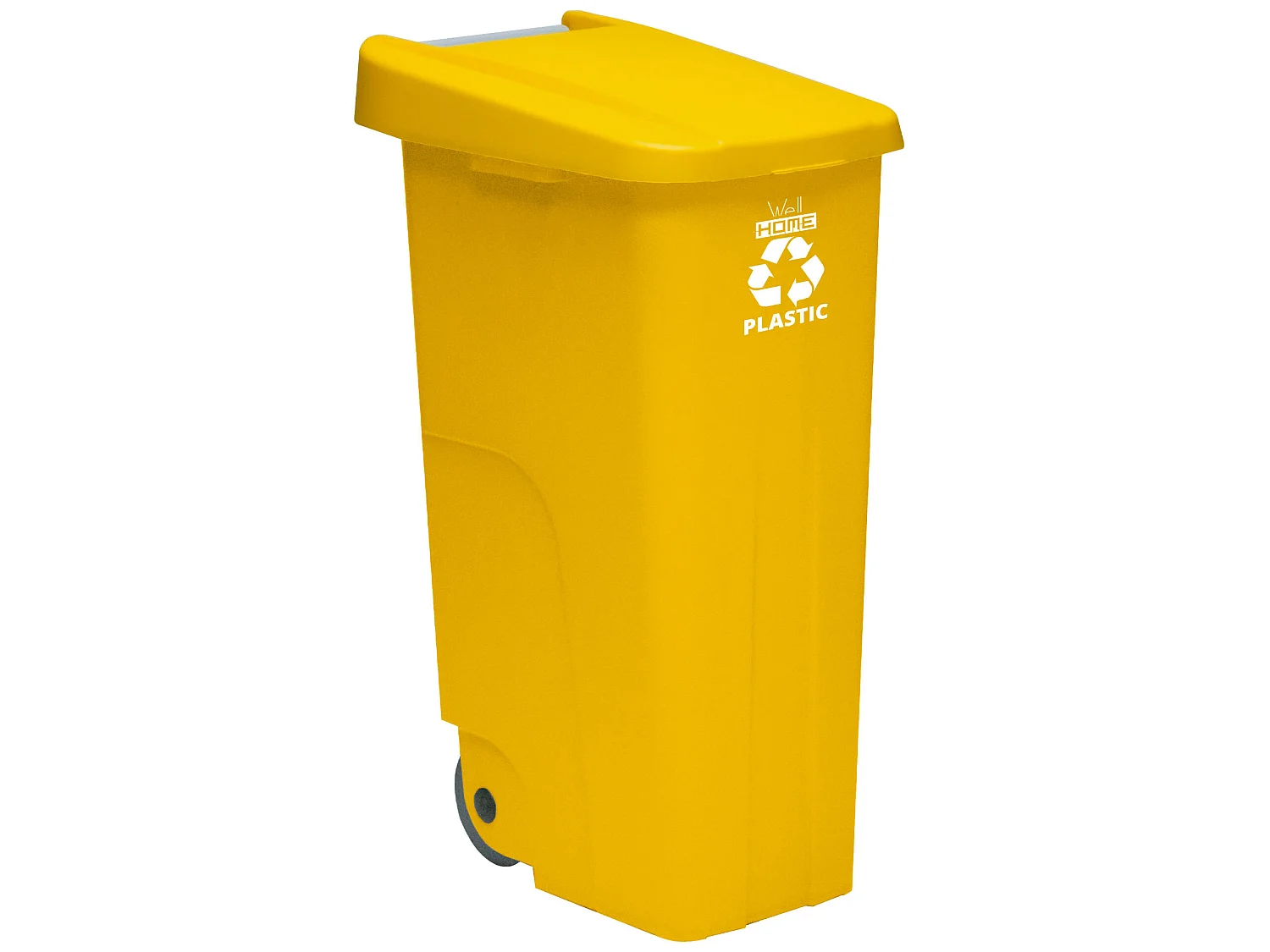 Récipients de recyclage de 110 litres fermés chacun: 330 litres, dans 3 conteneurs, en bleu / jaune / jaune couleurs, L57 P 42 H88