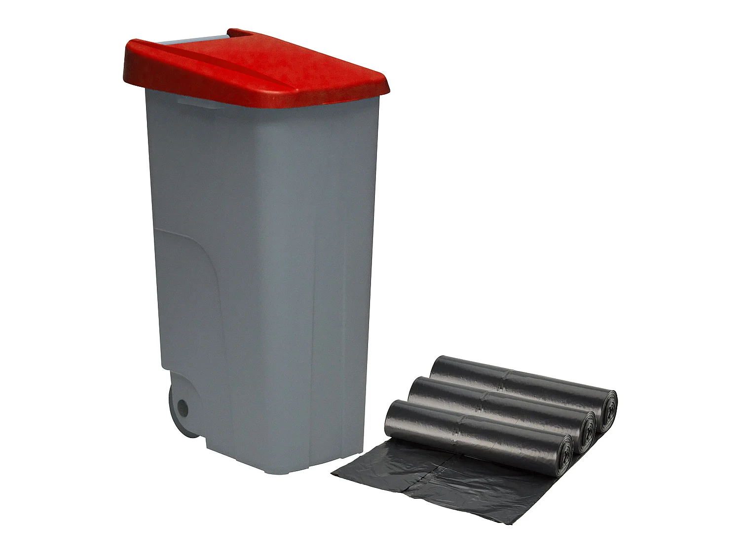Recycler le conteneur 110 litres fermé + 3x sacs à ordures de 10 unités, L57 P 42 H88