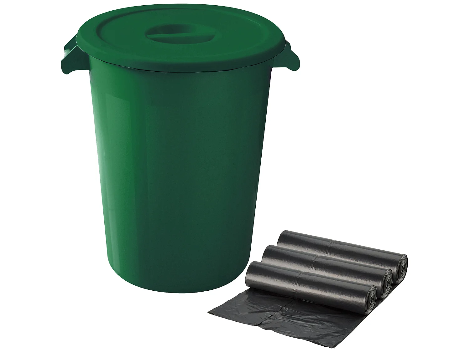 Cube industriel 100 litres. Couleurs + sacs à ordures 3x de 10 unités, L51 P 42 H88