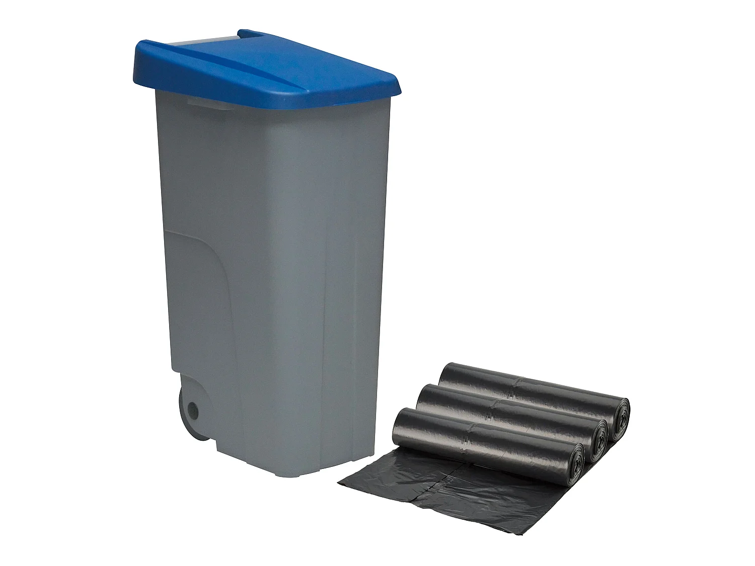 Recycler le conteneur 110 litres fermé + 3x sacs à ordures de 10 unités, L57 P 42 H88