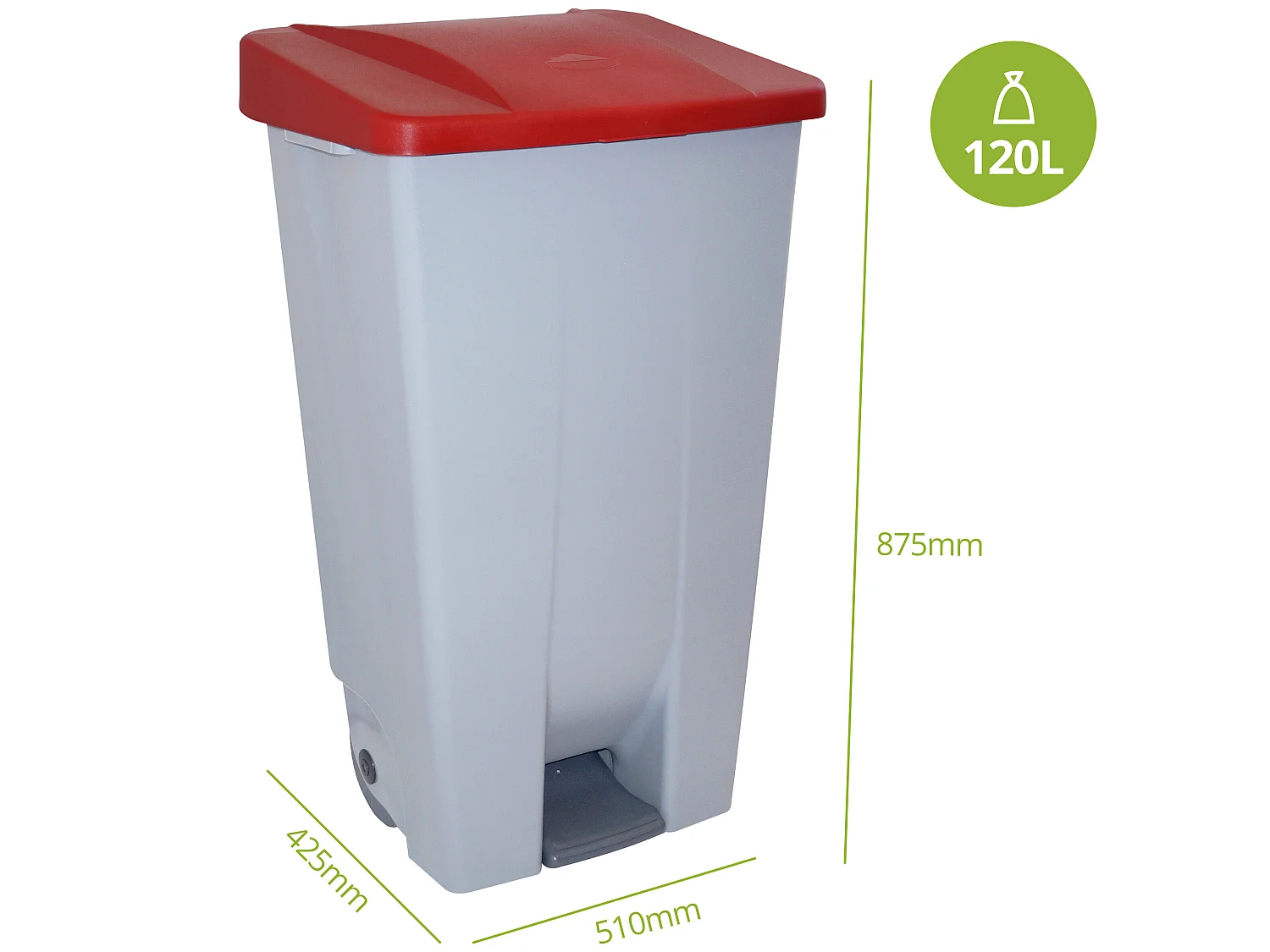 Conteneur sélectif 120 litres, L51 P 42 H87