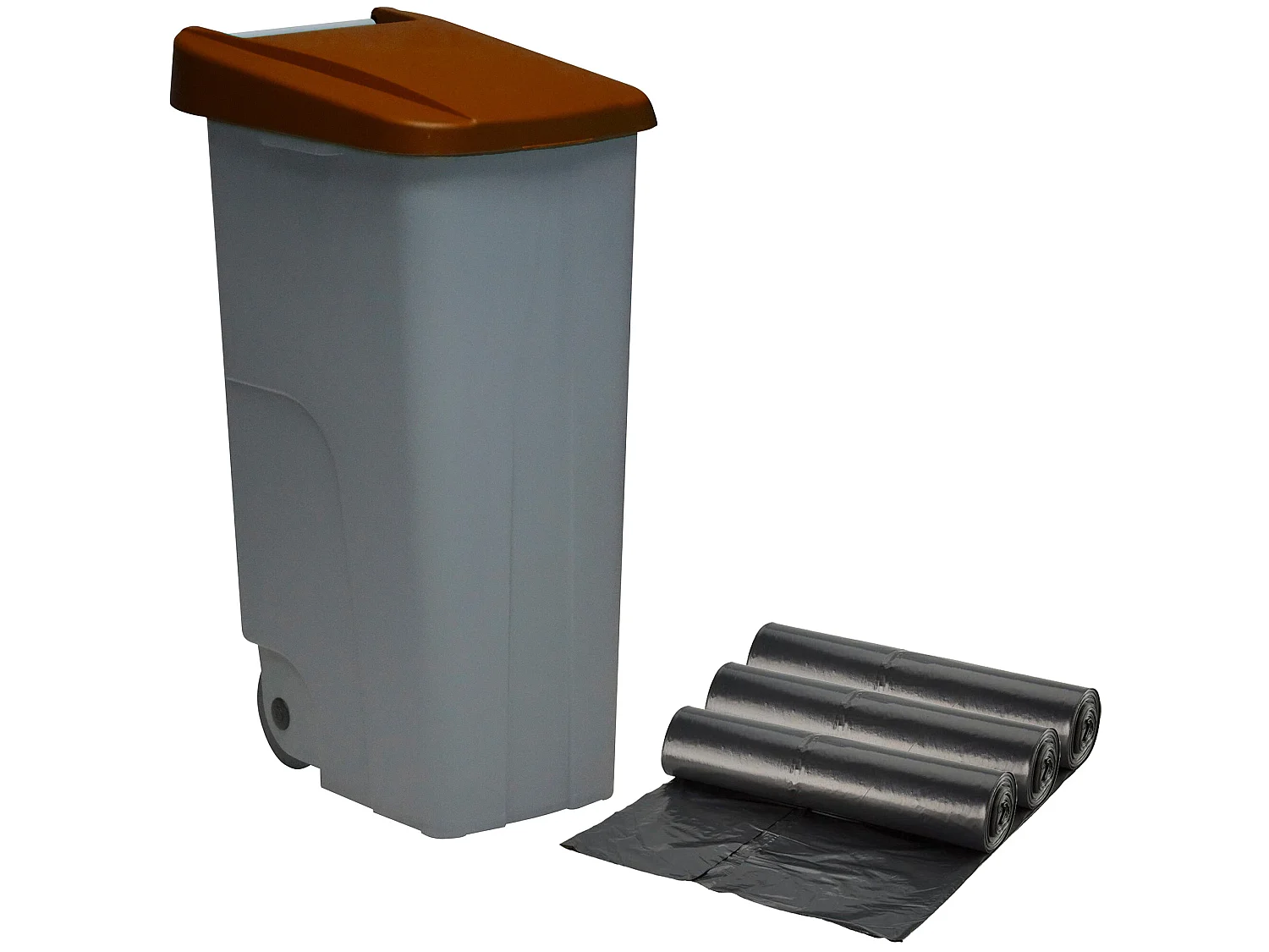 Recycler le conteneur 110 litres fermé + 3x sacs à ordures de 10 unités, L57 P 42 H88