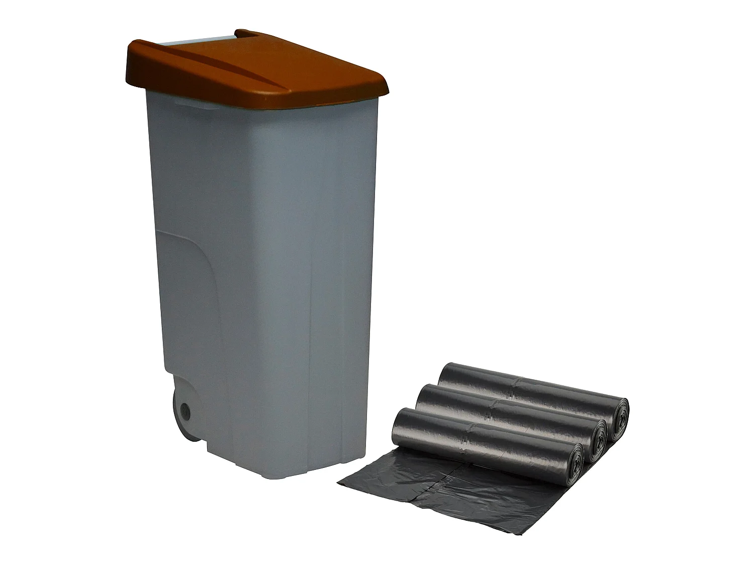 Recycler le conteneur 110 litres fermé + 3x sacs à ordures de 10 unités, L57 P 42 H88