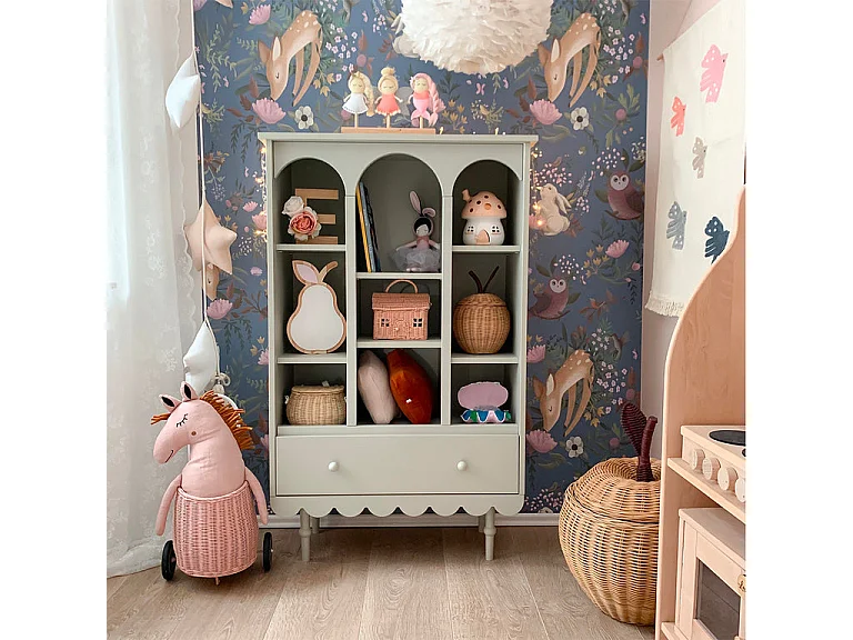 Wood Luck Babushka Olive bogreol med 1 skuffe