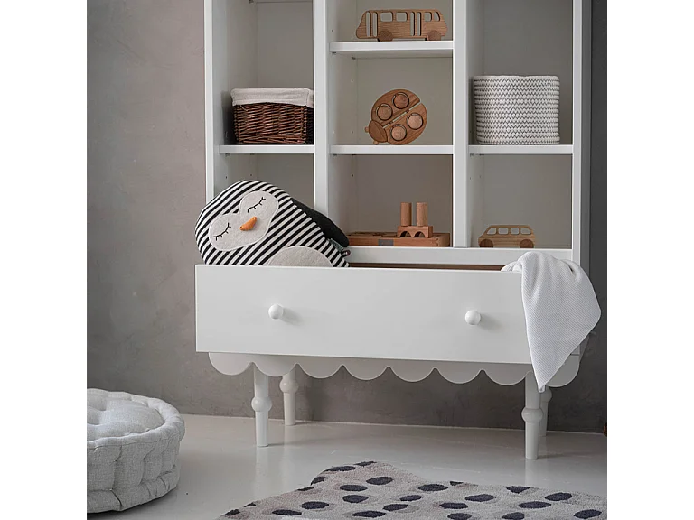 Bibliothèque 1 tiroir Babushka Blanc