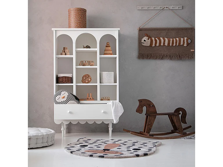 Bibliothèque 1 tiroir Babushka Blanc