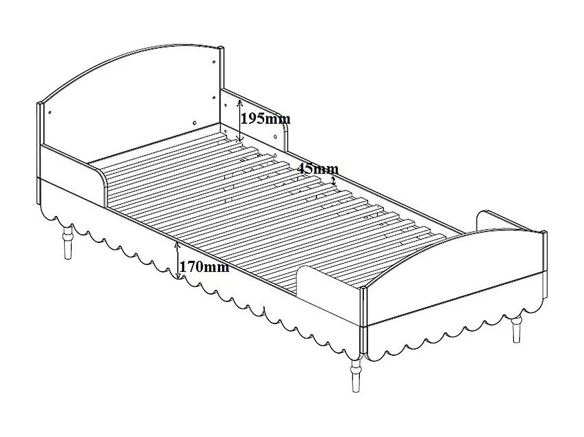Lit 90x200 sommier inclus Babushka Olive