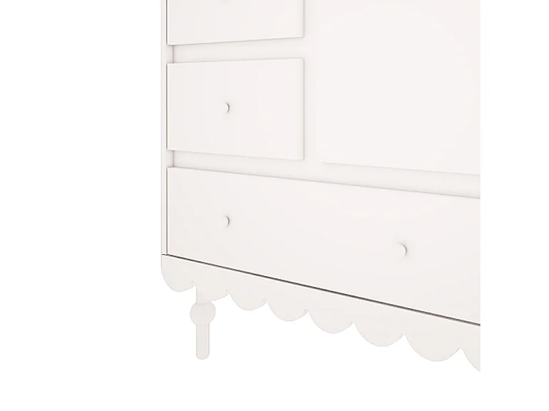 Commode 3 tiroirs 1 porte Babushka Blanc