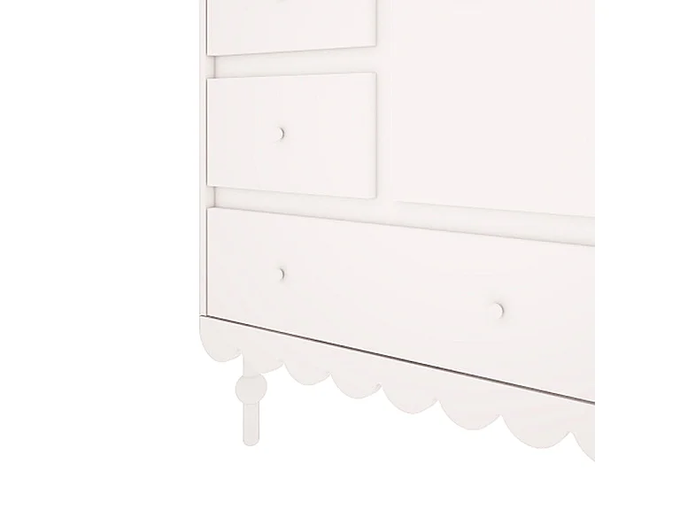 Commode 3 tiroirs 1 porte Babushka Blanc