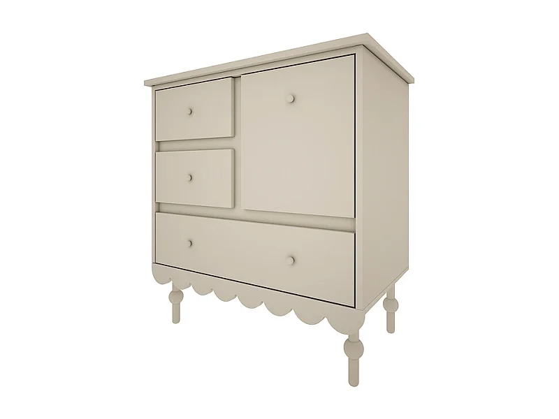 Commode 3 tiroirs 1 porte Babushka Olive