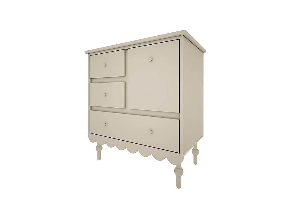 Commode 3 tiroirs 1 porte Babushka Olive