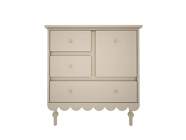 Commode 3 tiroirs 1 porte Babushka Olive