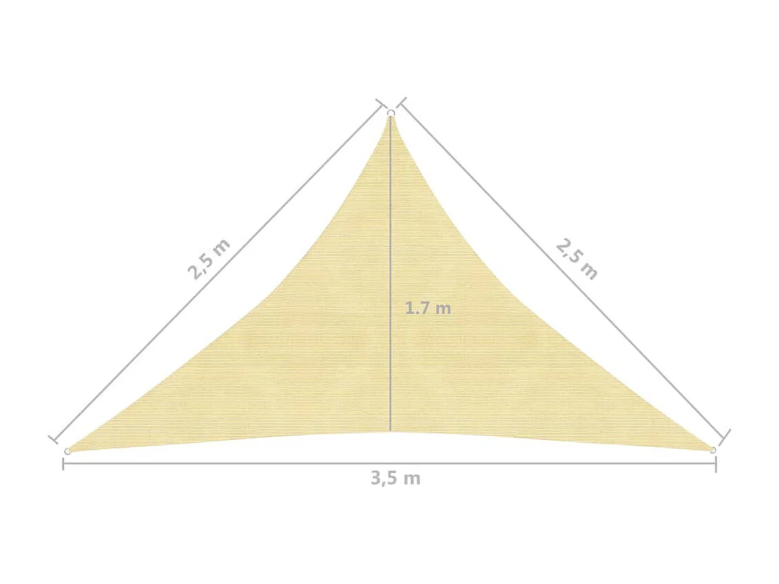 Voile toile d'ombrage parasol beige 325 x 250 x 350 cm 02_0008952