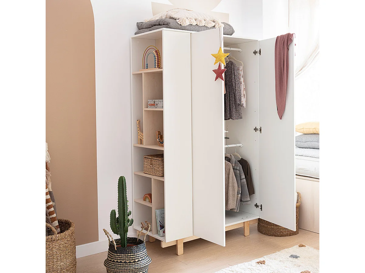Wood Luck Romy 2-deurs kledingkast - Wit
