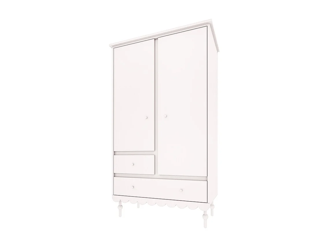 Armoire 2 portes 2 tiroirs Babushka Blanc