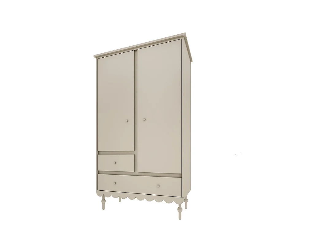 Armoire 2 portes 2 tiroirs Babushka Olive