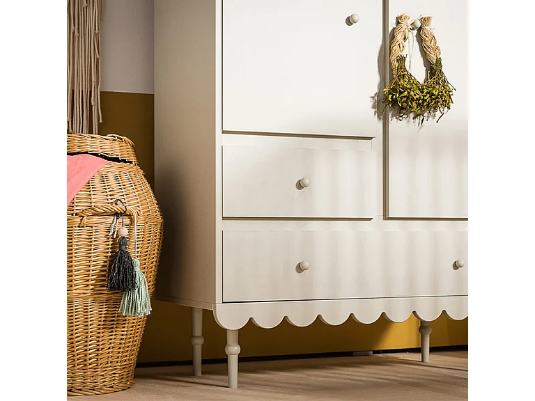 Armoire 2 portes 2 tiroirs Babushka Olive