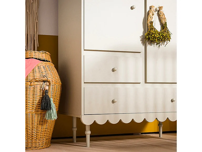 Armoire 2 portes 2 tiroirs Babushka Olive