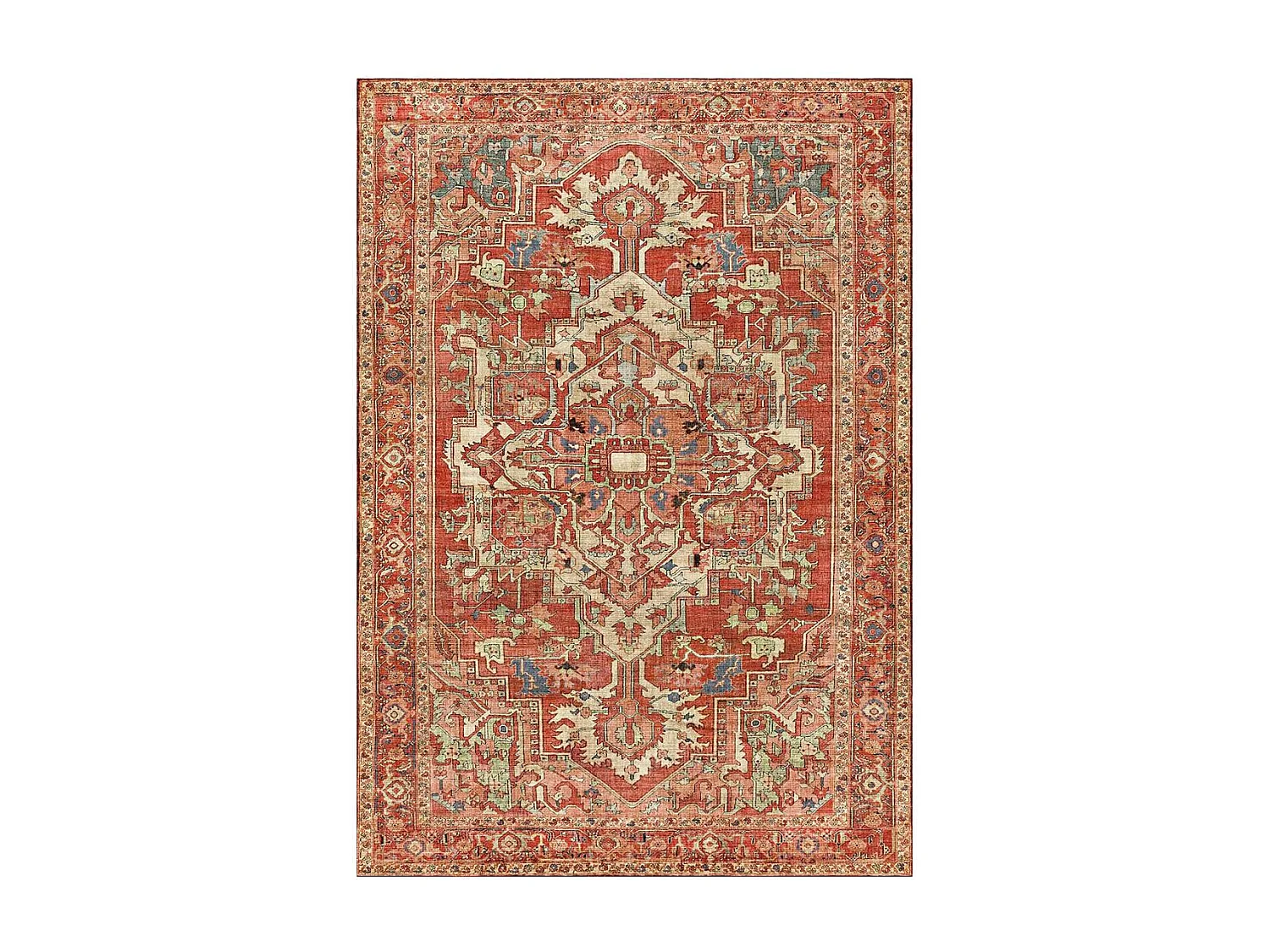 tapis salon 120x160 tissé orange rectangle motif oriental VIVACE 4