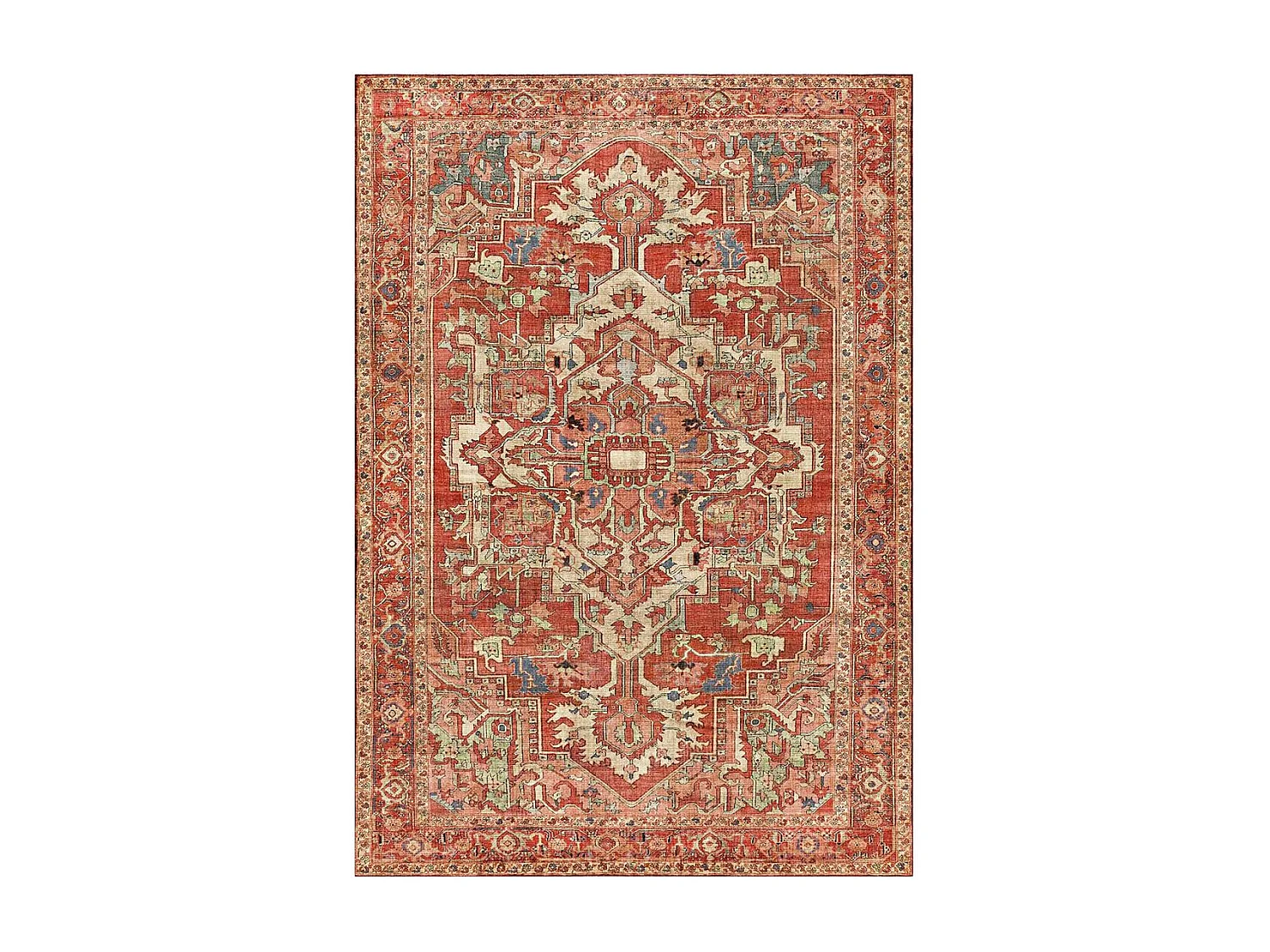 tapis salon 120x160 tissé orange rectangle motif oriental VIVACE 4