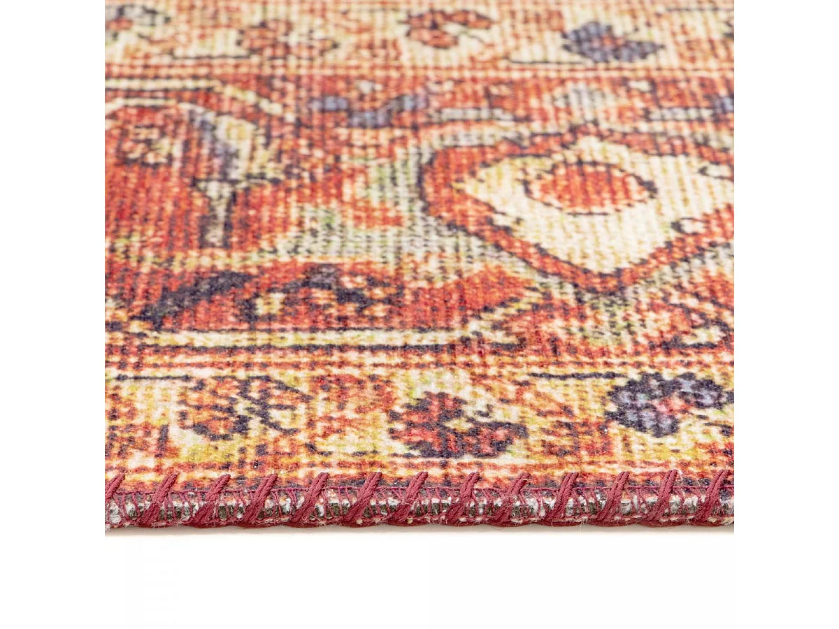 tapis salon 120x160 tissé orange rectangle motif oriental VIVACE 4