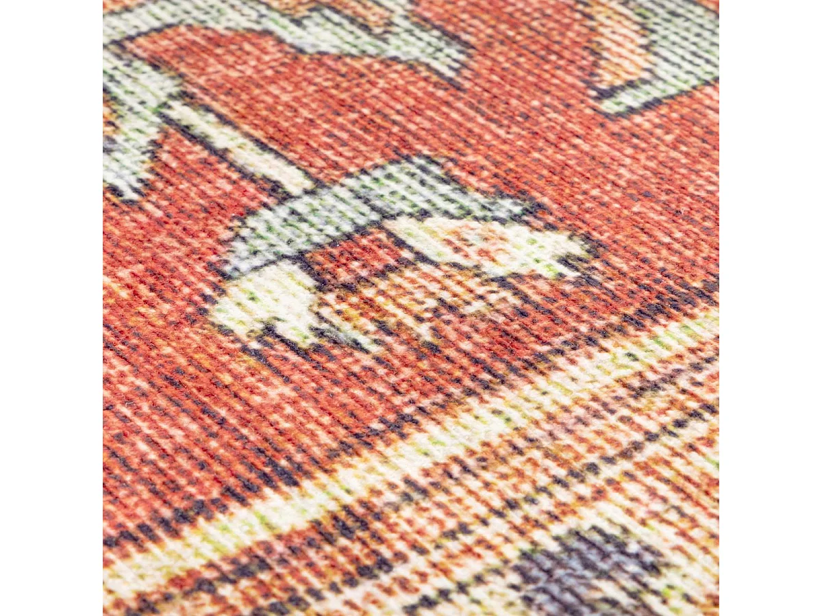 tapis salle à manger 200x290 tissé orange rectangle motif oriental VIVACE 4