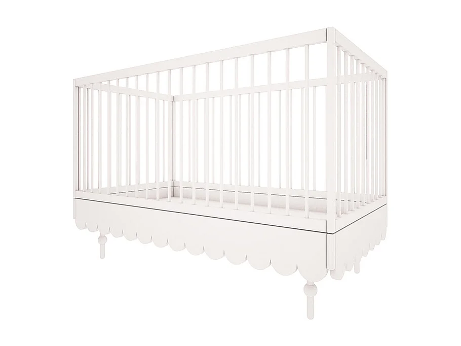 Chambre complète lit évolutif 70x140 commode à langer et armoire 2 portes Babushka Blanc