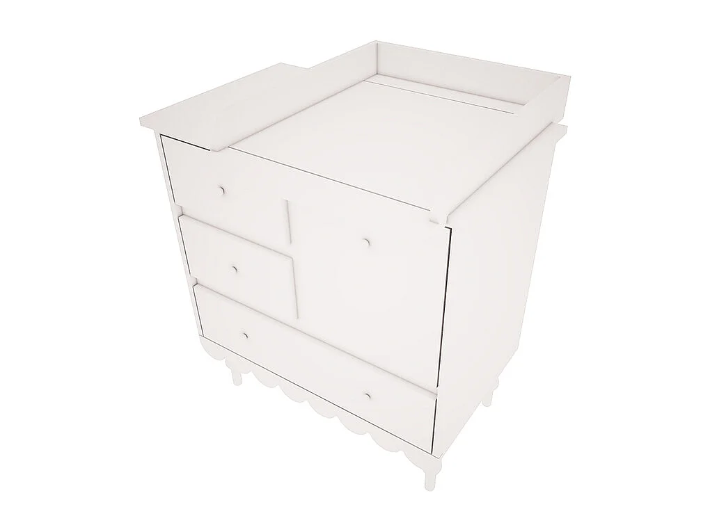 Chambre complète lit évolutif 70x140 commode à langer et armoire 2 portes Babushka Blanc