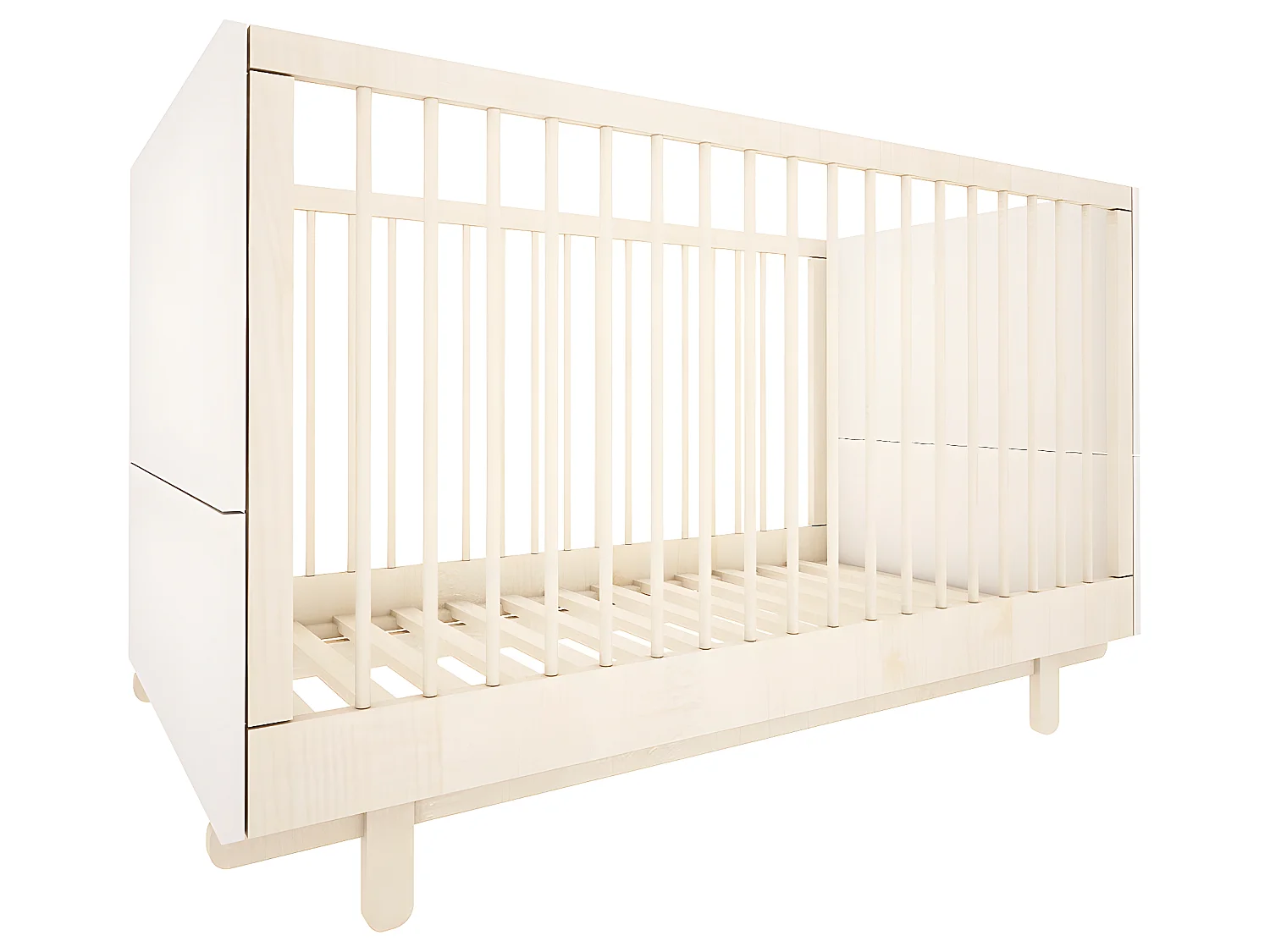 Lit évolutif 70x140 et armoire 2 portes Romy - Blanc