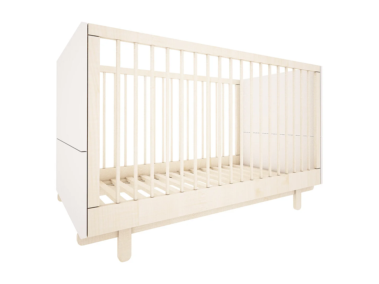 Lit évolutif 70x140 et armoire 2 portes Romy - Blanc