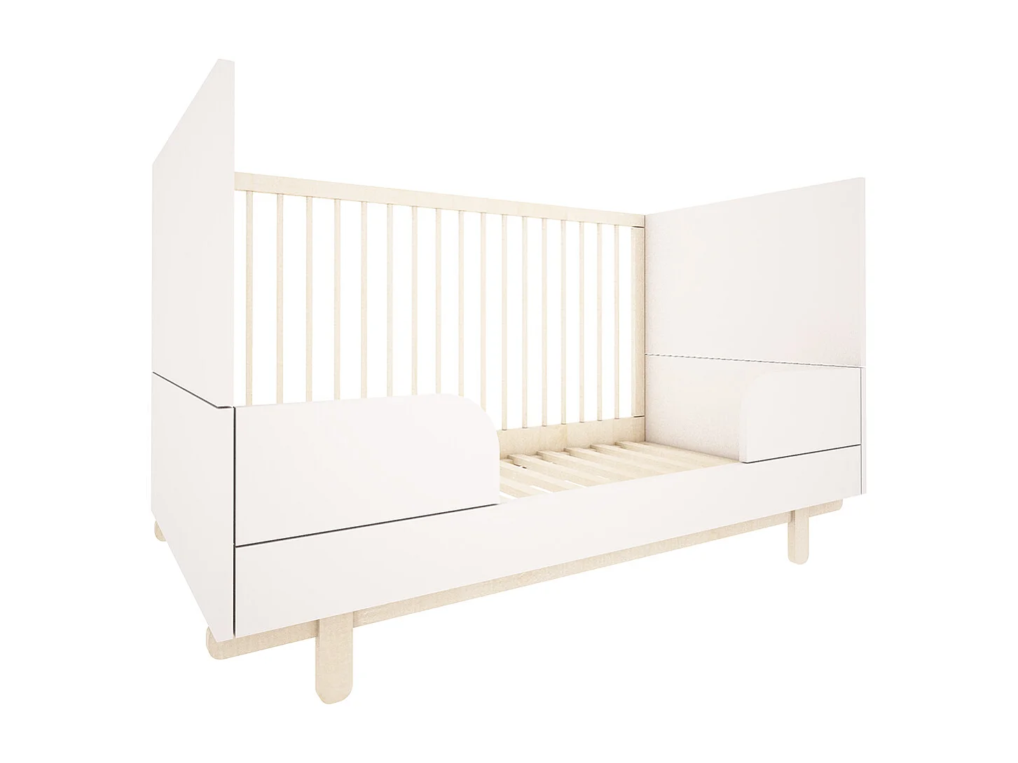 Lit évolutif 70x140 et armoire 2 portes Romy - Blanc