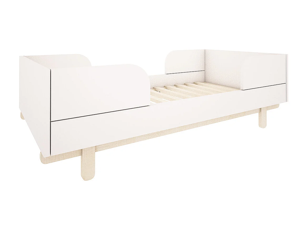 Lit évolutif 70x140 et armoire 2 portes Romy - Blanc