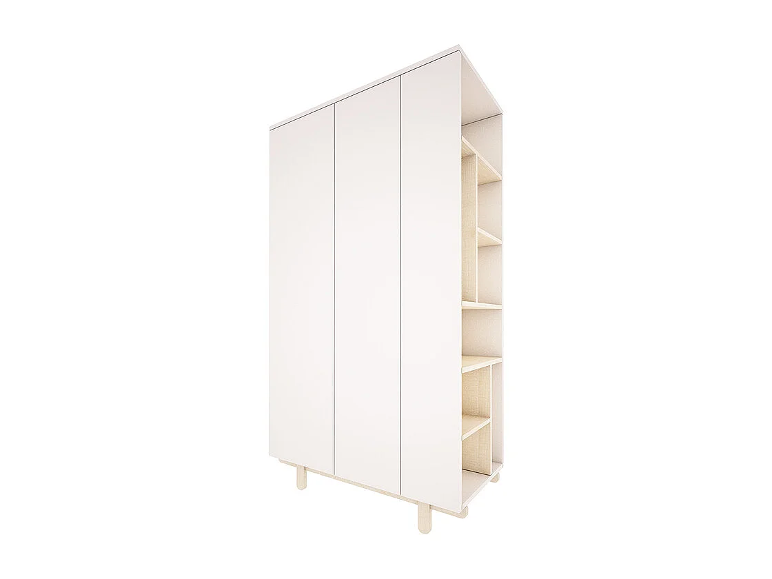 Lit évolutif 70x140 et armoire 2 portes Romy - Blanc