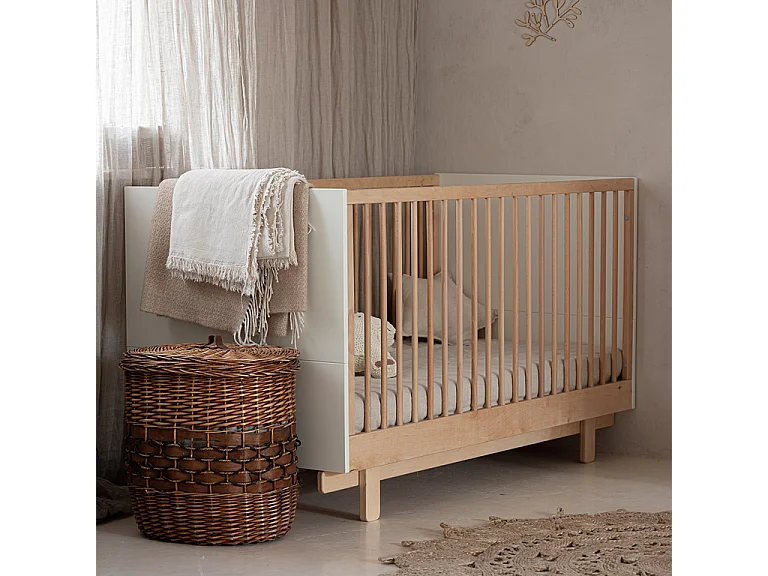 Lit évolutif 70x140 et armoire 2 portes Romy - Blanc