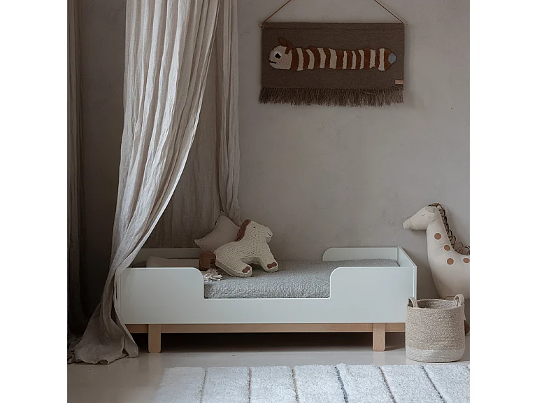 Lit évolutif 70x140 et armoire 2 portes Romy - Blanc