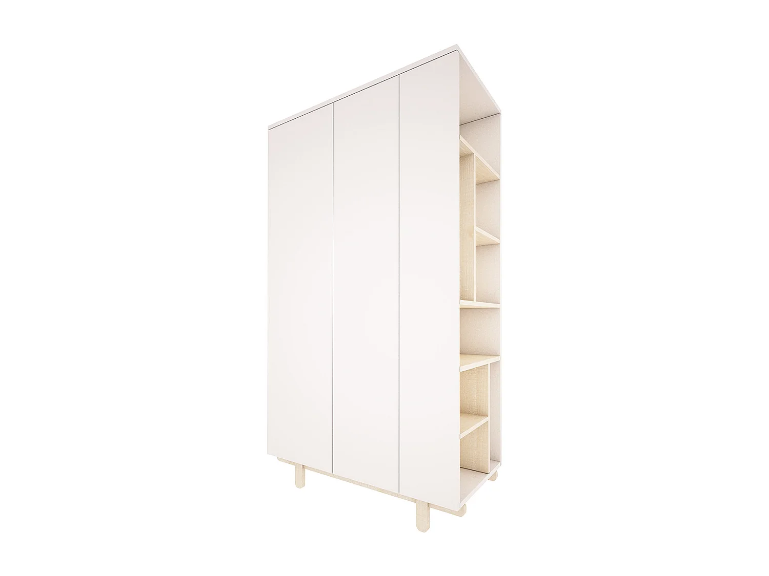 Chambre complète lit évolutif 70x140 commode à langer et armoire 2 portes Romy - Blanc