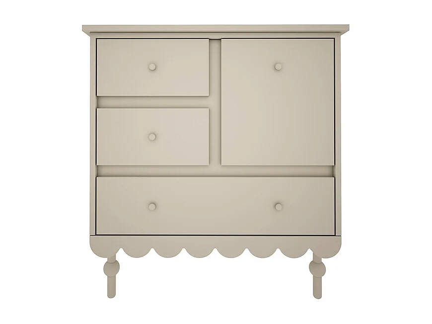 Lit évolutif 70x140 et commode 3 tiroirs Babushka Olive
