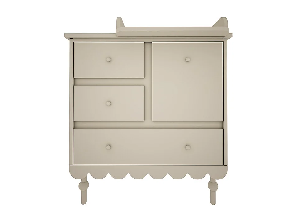 Chambre complète lit évolutif 70x140 commode à langer et armoire 2 portes Babushka Olive