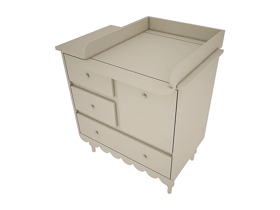 Chambre complète lit évolutif 70x140 commode à langer et armoire 2 portes Babushka Olive