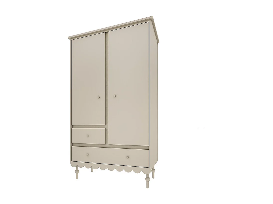 Chambre complète lit évolutif 70x140 commode à langer et armoire 2 portes Babushka Olive