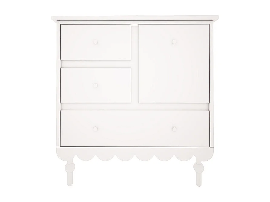 Lit évolutif 70x140 et commode 3 tiroirs Babushka Blanc