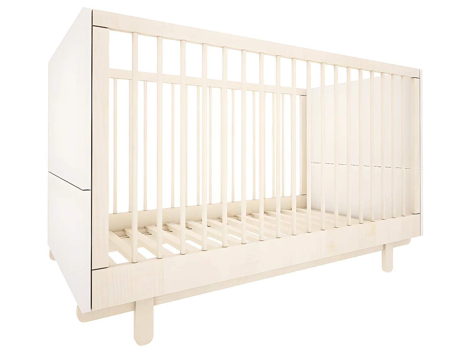 Lit évolutif 70x140 et commode 3 tiroirs Romy - Blanc